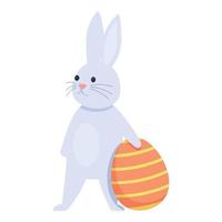 Card animal icon cartoon vector. Spring rabbit vector