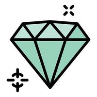 vector de contorno de icono de diamante. boda de oro