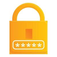 Padlock password recovery icon, cartoon style vector