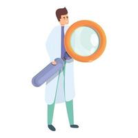 Biotech scientist icon, cartoon style vector