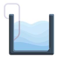 piscina en el icono de la sección, estilo de dibujos animados vector