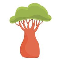 Safari big tree icon, cartoon style vector