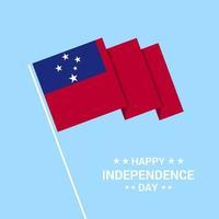 Samoa Independence day typographic design with flag vector