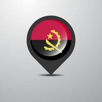 pasador de mapa de angola vector