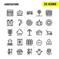 paquete de iconos de línea de agricultura para diseñadores y desarrolladores vector