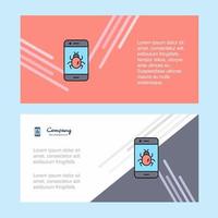 Bug on a smartphone abstract corporate business banner template horizontal advertising business banner vector