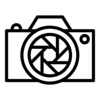 Professional camera icon, outline style vector