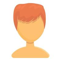 Red male hair icon, cartoon style vector