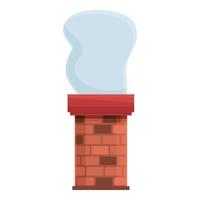 House chimney icon, cartoon style vector