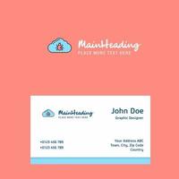 Bug on cloud logo Design with business card template Elegant corporate identity Vector