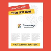 Bulb setting Title Page Design for Company profile annual report presentations leaflet Brochure Vector Background
