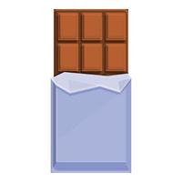 icono de barra de chocolate para niños, estilo de dibujos animados vector