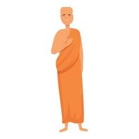 Hindu priest icon cartoon vector. Monk meditation vector