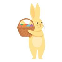 Easter egg basket icon cartoon vector. Animal card vector