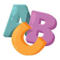 escuela abc icono vector de dibujos animados. fuente del alfabeto