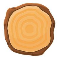 Top view tree trunk icon, cartoon style vector