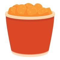 Fried nugget box icon cartoon vector. Fast food vector