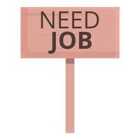 Need job banner icon cartoon vector. Seeking employment vector
