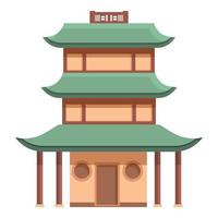 nuevo vector de dibujos animados de icono de pagoda. edificio chino