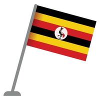 vector de dibujos animados de icono de bandera de escritorio de uganda. soporte héroes