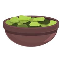 Algae salad bowl icon cartoon vector. Alga plant vector