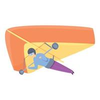 Rope hang glider icon, cartoon style vector