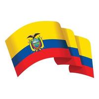 vector de dibujos animados de icono de ecuador. bandera de viaje