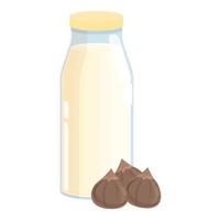 Forest hazelnut milk icon cartoon vector. Vegetable drink vector