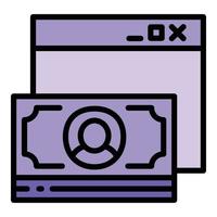 Cash app icon outline vector. Online bank vector