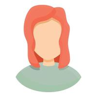 icono de mujer de información anónima, estilo de dibujos animados vector