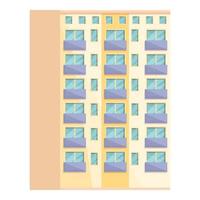 Low multistory icon cartoon vector. Building office vector