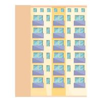 Low multistory icon cartoon vector. Building office vector