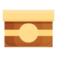 Cream jar box icon, cartoon style vector