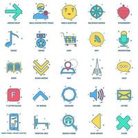 25 Business Concept Mix Flat Color Icon set vector