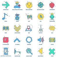 25 Business Concept Mix Flat Color Icon set vector