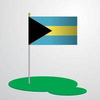 asta de bandera de bahamas vector