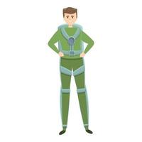 Working exoskeleton icon, cartoon style vector