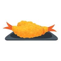 Rice tempura icon cartoon vector. Fried shrimp vector