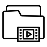 Movie file icon, outline style vector