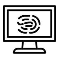 Forensic laboratory fingerprint icon, outline style vector