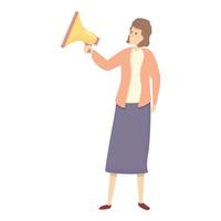 Hiring megaphone icon cartoon vector. Seeking job vector