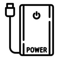 Power bank icon, outline style vector