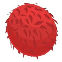 Rambutan icon cartoon vector. Fruit tropical vector