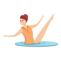 Pool gymnastics icon cartoon vector. Synchronized swim vector