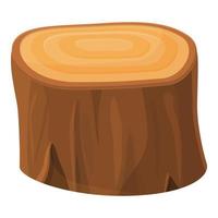 Tree trunk section icon, cartoon style vector