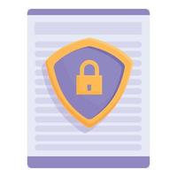 Paper data icon cartoon vector. Privacy policy vector