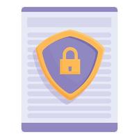 Paper data icon cartoon vector. Privacy policy vector