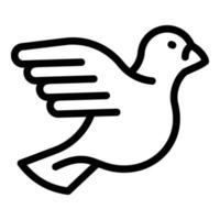 Dove bird icon, outline style vector