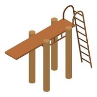 Diving board icon, isometric style vector
