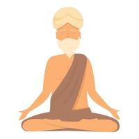 vector de dibujos animados de icono de hombre yogui. yoga indio